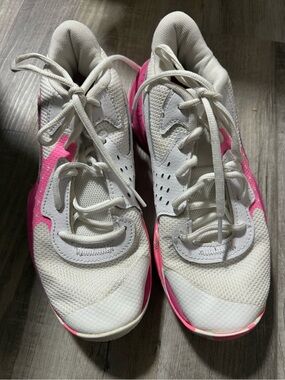 Under Armour White Sneakers with Pink Insole